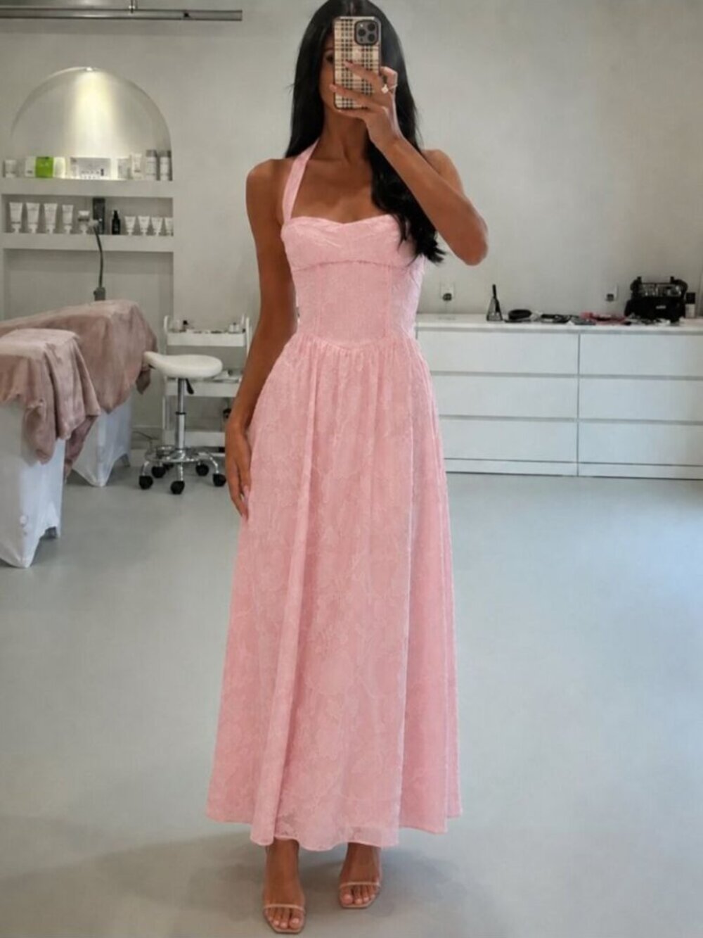 Princess Polly Pink Halter Maxi Dress